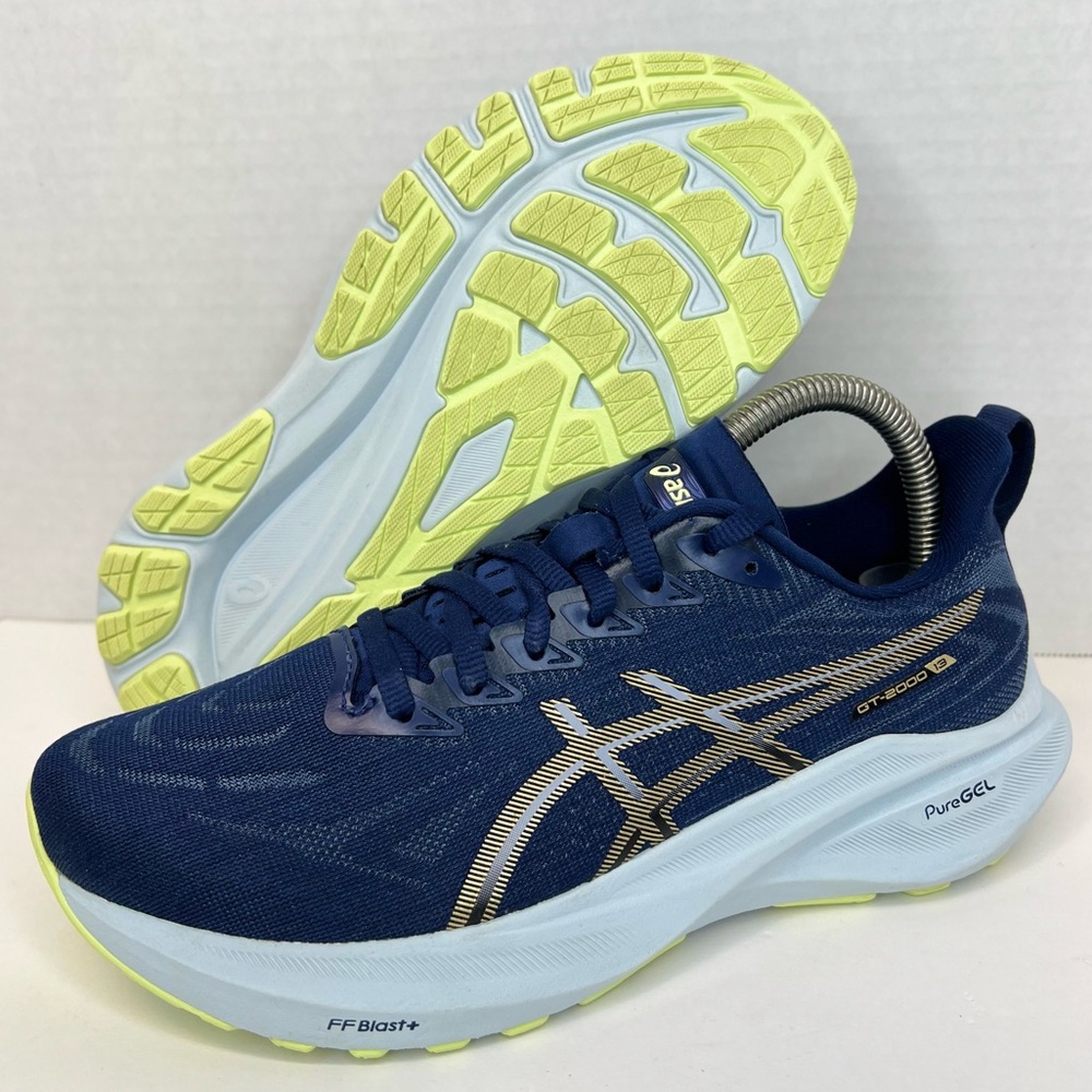 ASICS GT-2000 13 Blue Expanse/Champagne  1012B666-400 Worn 1x indoors Sz 7M